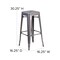 Flash Furniture 30'' High Backless Clear Coated Metal Indoor Barstool, Square Seat, PK4 4-XU-DG-TP0004-30-GG - alternate 6